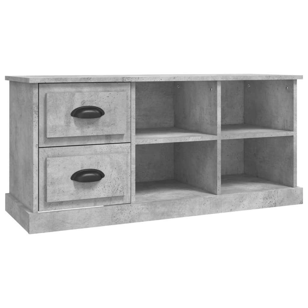 Mobile TV-Credenza TV-Console TV Grigio Cemento 102x35,5x47,5 cm in Legno Multistrato