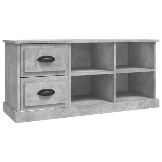 Mobile TV-Credenza TV-Console TV Grigio Cemento 102x35,5x47,5 cm in Legno Multistrato