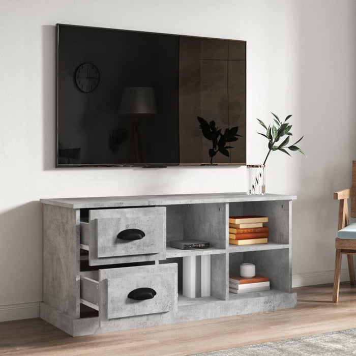 Mobile TV-Credenza TV-Console TV Grigio Cemento 102x35,5x47,5 cm in Legno Multistrato
