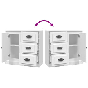 Credenza Bianca 70x35,5x67,5 cm in Legno Multistrato 816192