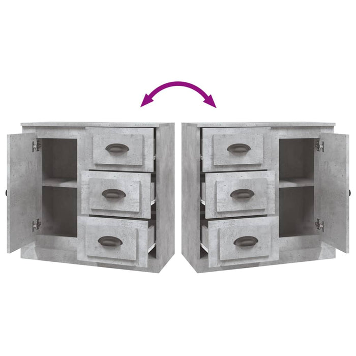 Credenza Grigio Cemento 70x35,5x67,5 cm in Legno Multistrato 816196