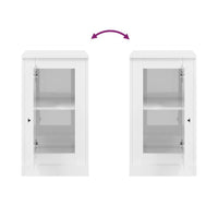 Credenze 2 pz Bianco Lucido 37,5x35,5x67,5 cm Legno Multistrato 816205