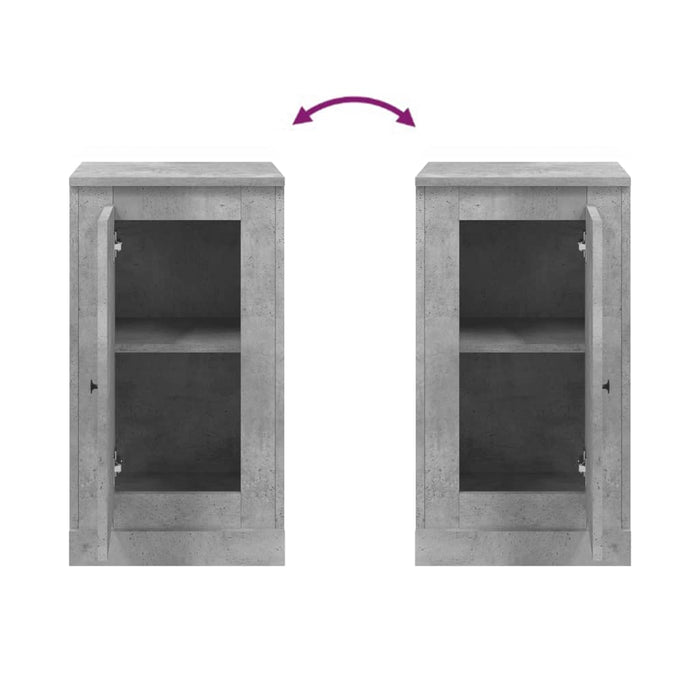 Credenza Grigio Cemento 37,5x35,5x67,5 cm in Legno Multistrato 816208