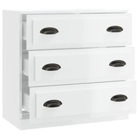 Credenza Bianco Lucido 70x35,5x67,5 cm in Legno Multistrato 816226