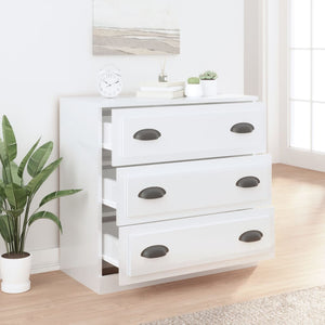 Credenza Bianco Lucido 70x35,5x67,5 cm in Legno Multistrato 816226