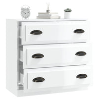 Credenza Bianco Lucido 70x35,5x67,5 cm in Legno Multistrato 816226