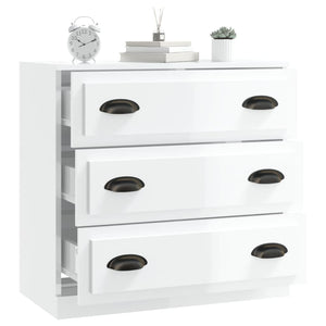 Credenza Bianco Lucido 70x35,5x67,5 cm in Legno Multistrato 816226