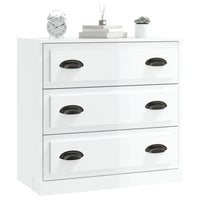 Credenza Bianco Lucido 70x35,5x67,5 cm in Legno Multistrato 816226
