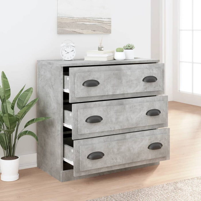 Credenza Grigio Cemento 70x35,5x67,5 cm in Legno Multistrato 816228