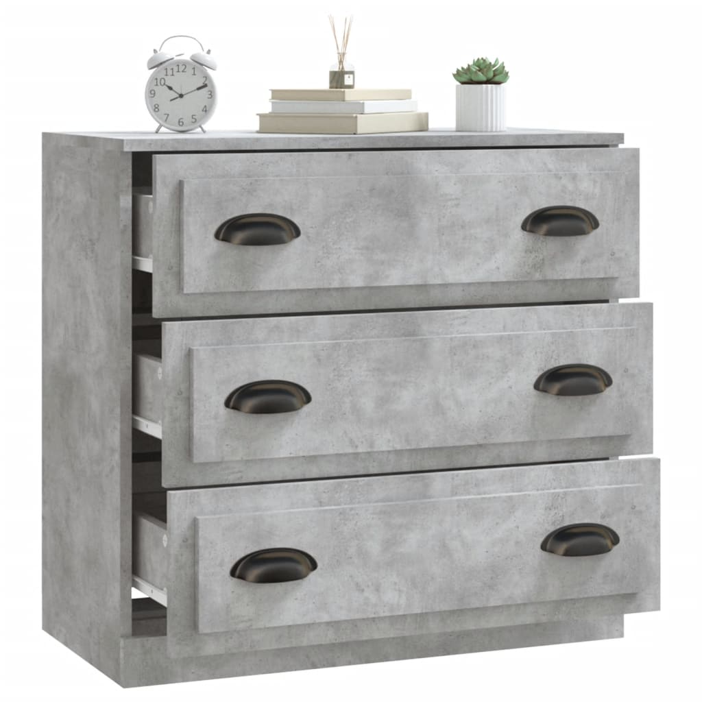 Credenza Grigio Cemento 70x35,5x67,5 cm in Legno Multistrato 816228