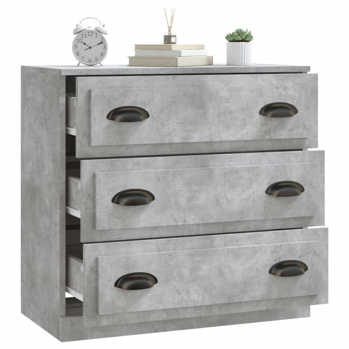 Credenza Grigio Cemento 70x35,5x67,5 cm in Legno Multistrato 816228