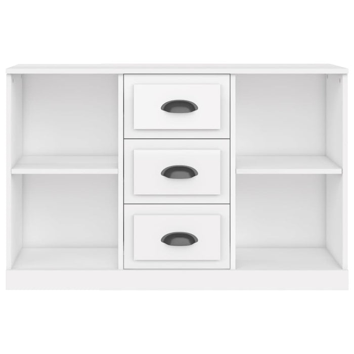 Credenza Bianco Lucido 104,5x35,5x67,5 cm in Legno Multistrato 816234