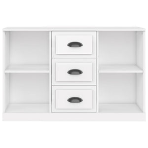 Credenza Bianco Lucido 104,5x35,5x67,5 cm in Legno Multistrato