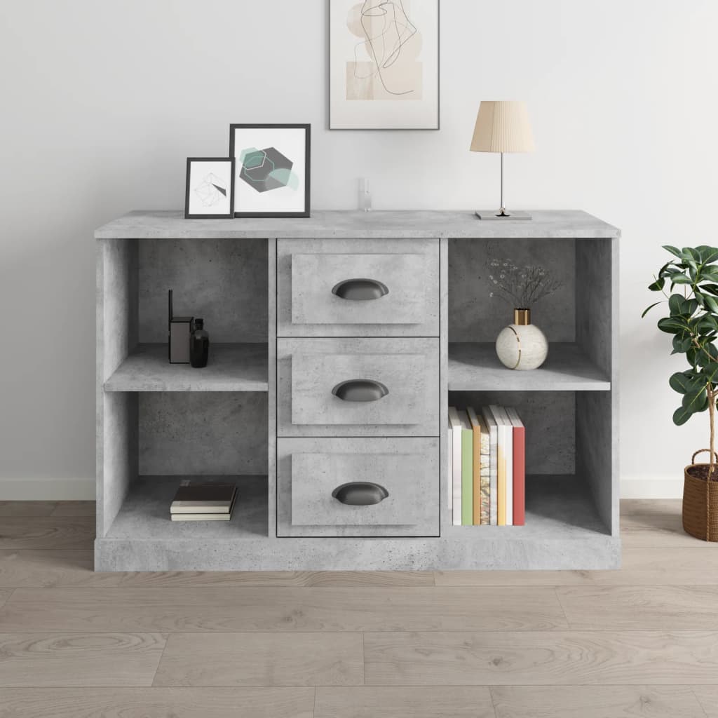 Credenza Grigio Cemento 104,5x35,5x67,5 cm in Legno Multistrato 816236