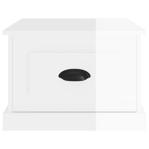 Tavolino da Salotto Bianco Lucido 50x50x35 cm Legno Multistrato 816250