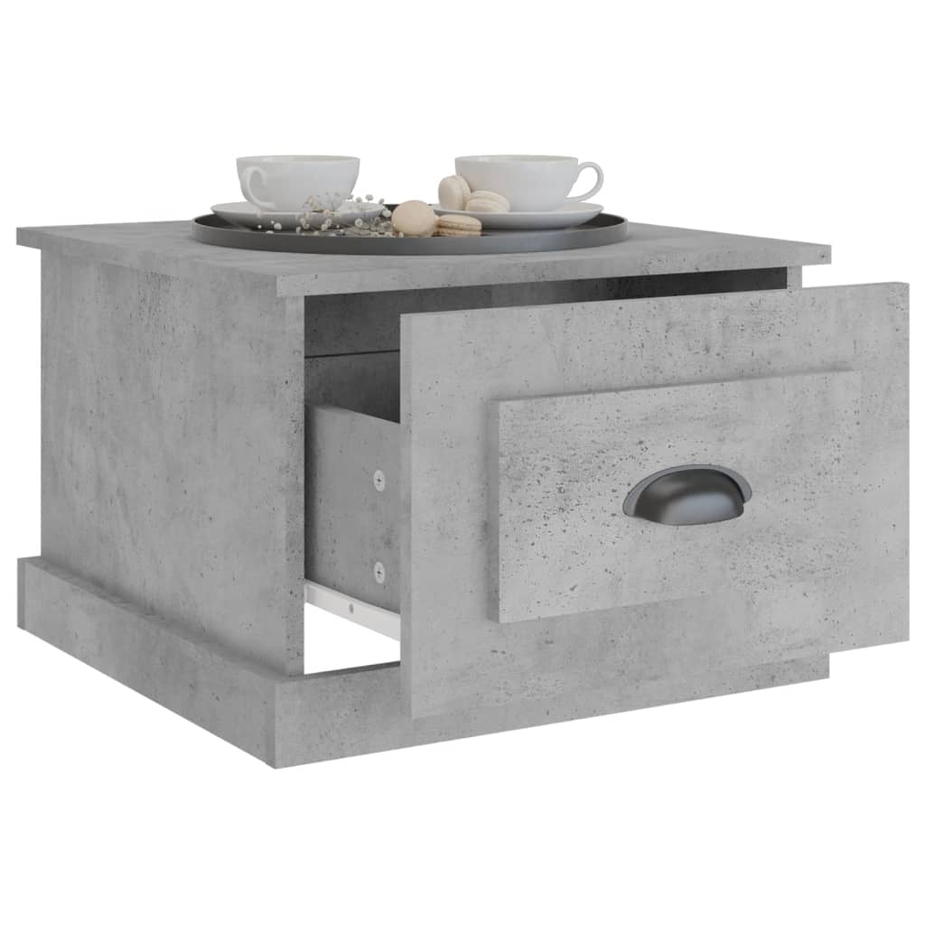 Tavolino da Salotto Grigio Cemento 50x50x35cm Legno Multistrato 816252