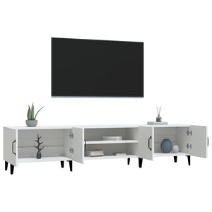 Mobile TV-Credenza TV-Console TV Bianco 180x31,5x40 cm in Legno Massello di Argilla 483043
