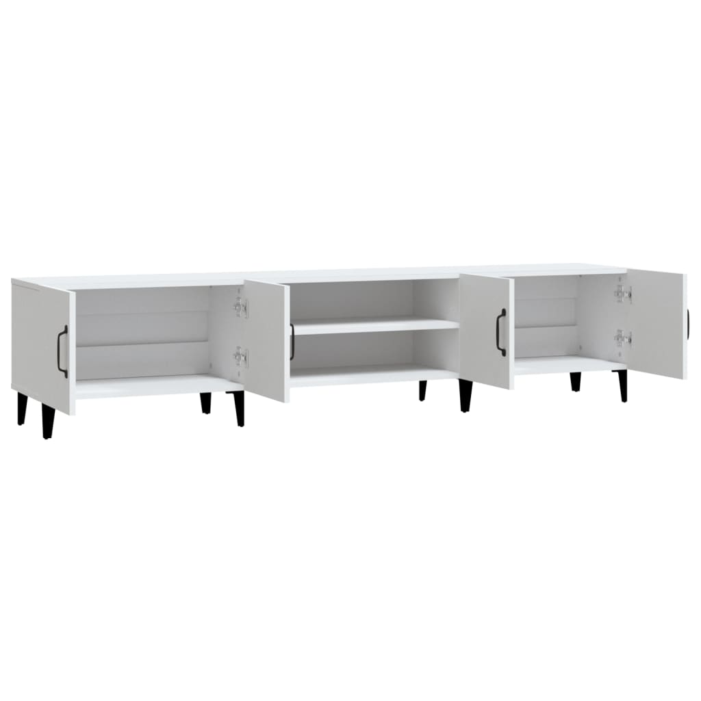 Mobile TV-Credenza TV-Console TV Bianco 180x31,5x40 cm in Legno Massello di Argilla 483043