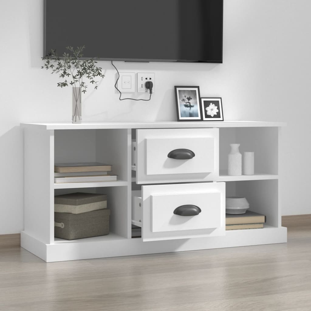 Mobile Porta TV Bianco 99,5x35,5x48 cm in Legno Multistrato 816272