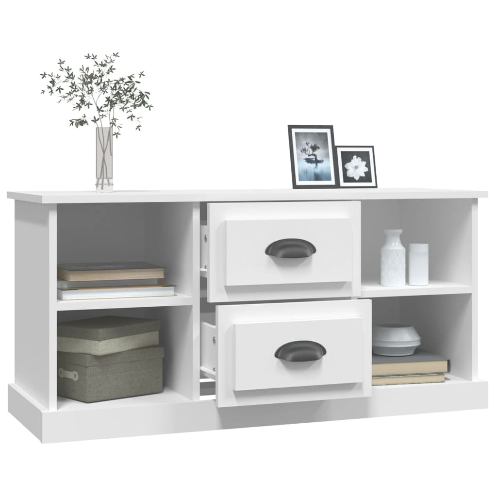 Mobile Porta TV Bianco 99,5x35,5x48 cm in Legno Multistrato 816272