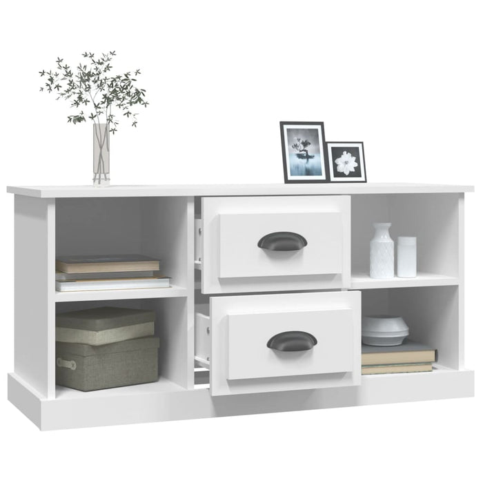Mobile Porta TV Bianco 99,5x35,5x48 cm in Legno Multistrato 816272