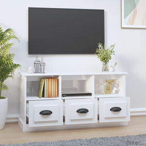 Mobile Porta TV Bianco Lucido 100x35x50 cm in Legno Multistratocod mxl 81975