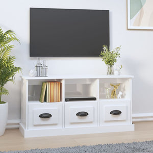 Mobile Porta TV Bianco Lucido 100x35x50 cm in Legno Multistratocod mxl 81975