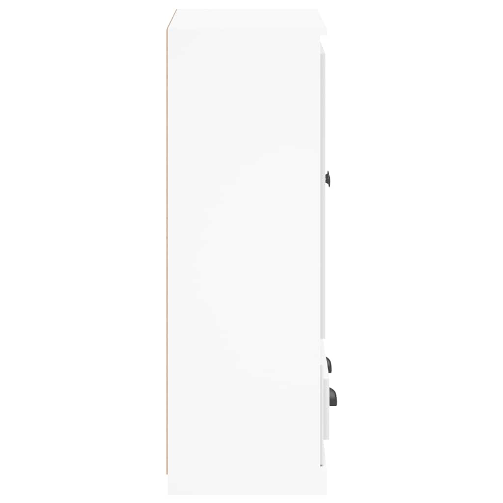 Credenza-Buffet-Armadio da cucina Bianca 60x35,5x103,5 cm in Legno Multistrato