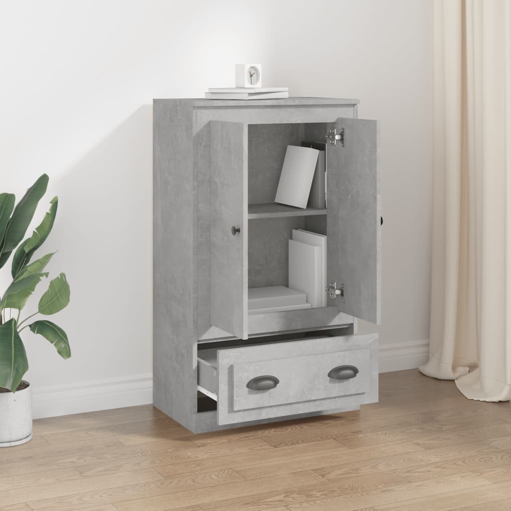 Credenza-Buffet-Armadio da cucina Grigio Cemento 60x35,5x103,5 cm in Legno Multistrato 835853