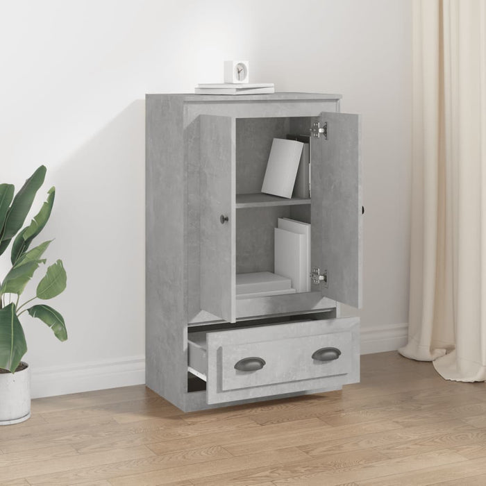 Credenza-Buffet-Armadio da cucina Grigio Cemento 60x35,5x103,5 cm in Legno Multistrato 835853