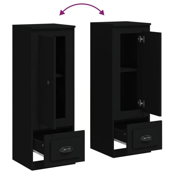 Credenza-Buffet-Armadio da cucina Nera 36x35,5x103,5 cm in Legno Multistrato 337574