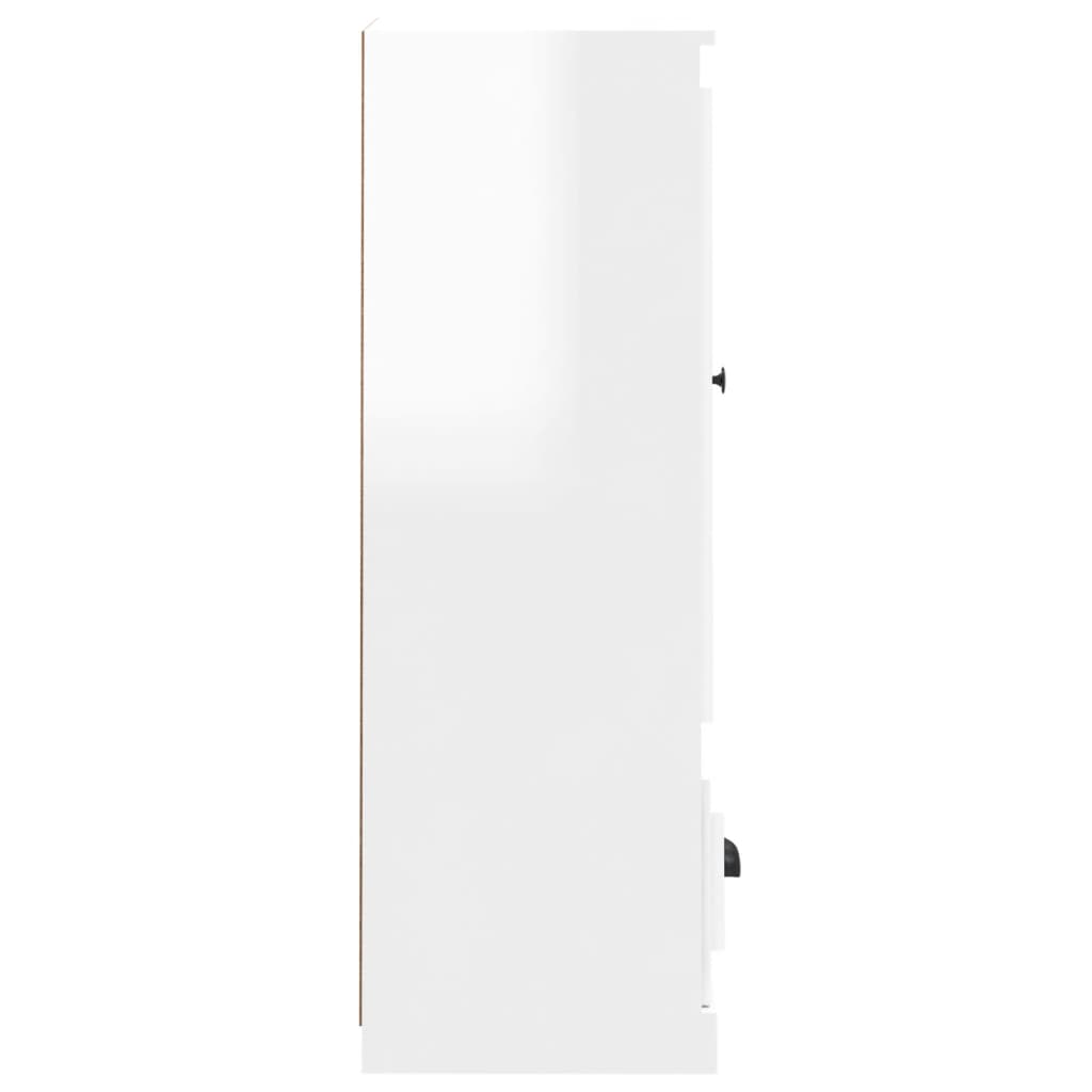 Credenza Bianco Lucido 36x35,5x103,5 cm in Legno Multistrato 816306