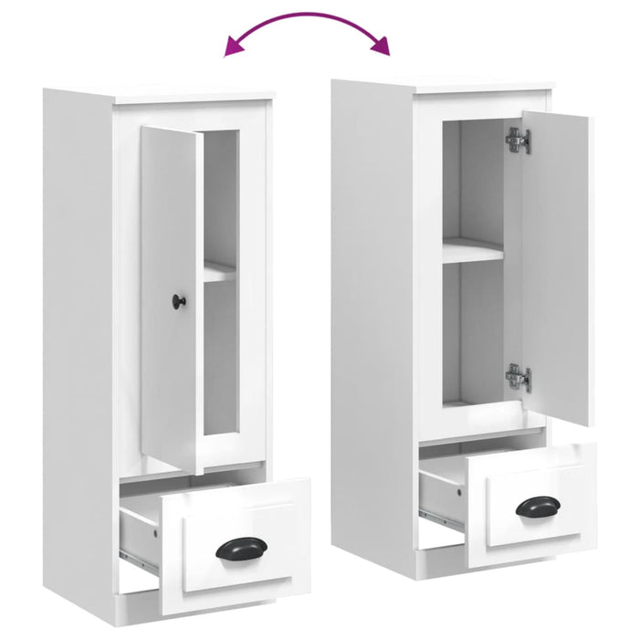 Credenza Bianco Lucido 36x35,5x103,5 cm in Legno Multistrato 816306