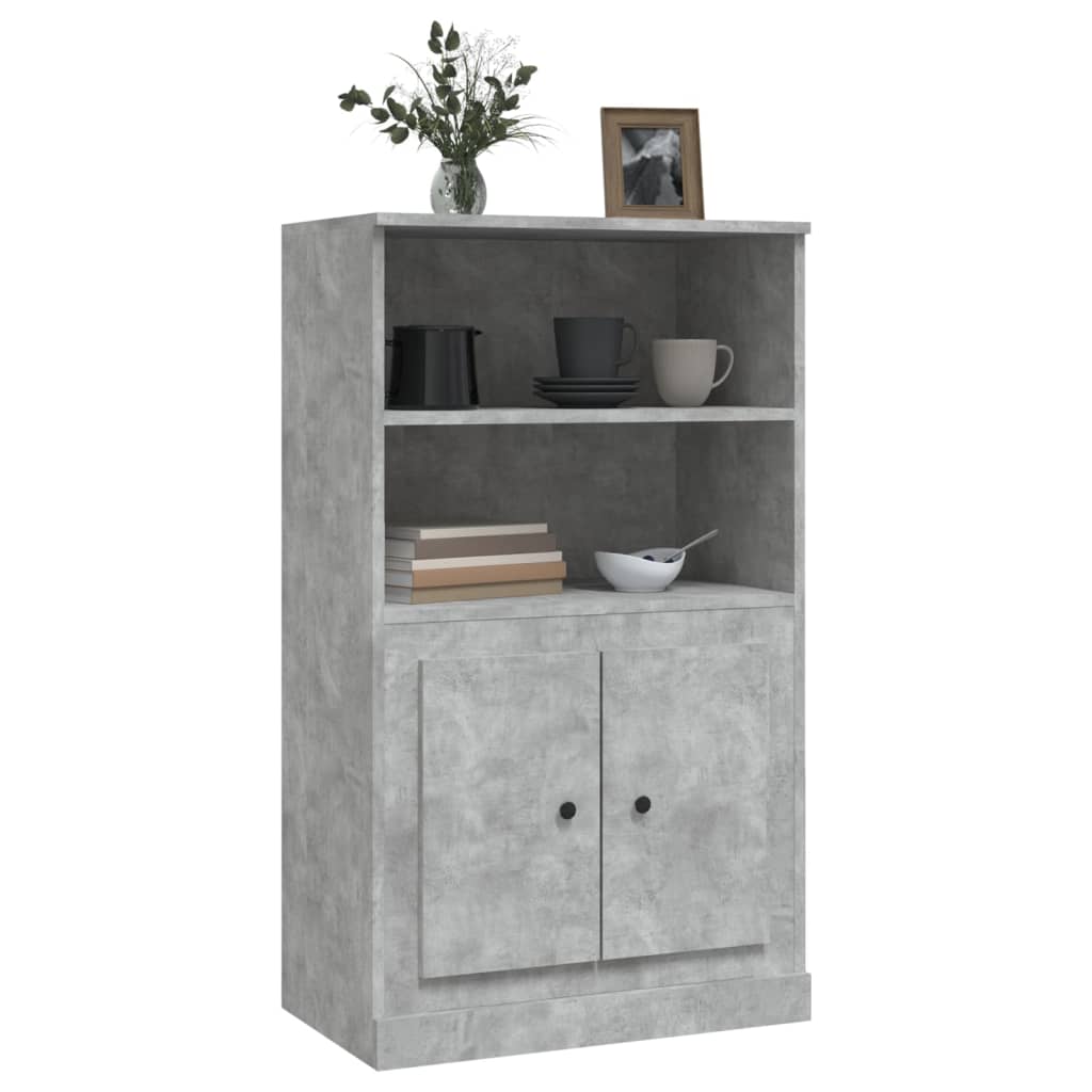 Credenza Grigio Cemento 60x35,5x103,5 cm in Legno Multistrato 816316