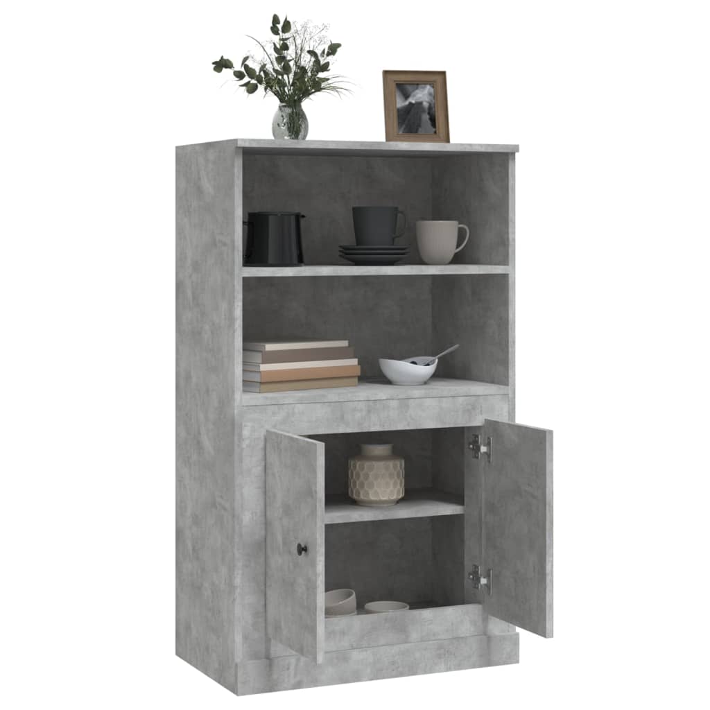 Credenza Grigio Cemento 60x35,5x103,5 cm in Legno Multistrato 816316
