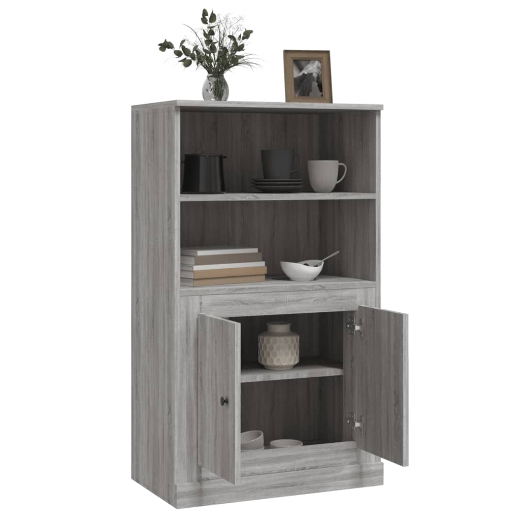 Credenza-Buffet-Armadio da cucina Grigio Sonoma 60x35,5x103,5 cm in Legno Multistrato 328469