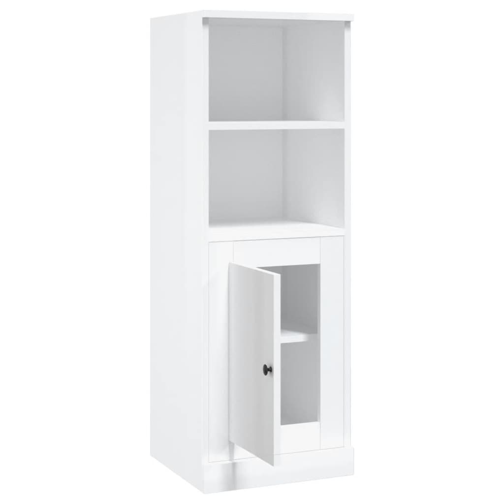 Credenza Bianco Lucido 36x35,5x103,5 cm in Legno Multistrato 816322
