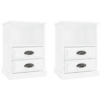 Comodini 2 pz-Set di 2 Tavolino da notte Bianco Lucido 43x36x60 cm