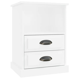 Comodini 2 pz-Set di 2 Tavolino da notte Bianco Lucido 43x36x60 cm
