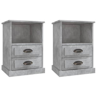 Comodini 2 pz-Set di 2 Tavolino da notte Grigio Cemento 43x36x60 cm