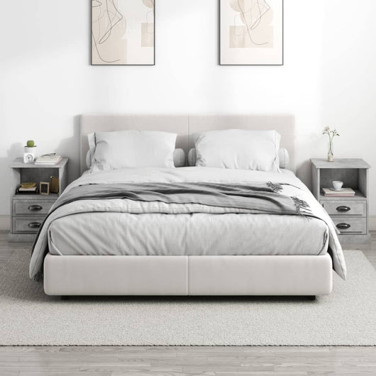 Comodini 2 pz-Set di 2 Tavolino da notte Grigio Cemento 43x36x60 cm