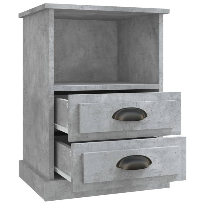 Comodini 2 pz-Set di 2 Tavolino da notte Grigio Cemento 43x36x60 cm