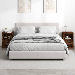 Comodini 2pz-Set di 2 Tavolino da notte Rovere Fumo 43x36x60 cm