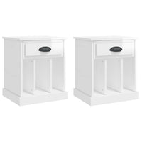 Comodini 2 pz Bianco Lucido 43x36x50 cm 816349