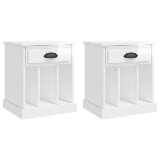 Comodini 2 pz Bianco Lucido 43x36x50 cm 816349