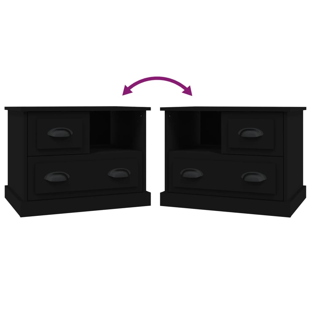 Comodino Nero 60x39x45 cm 816361