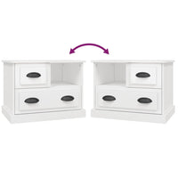 Comodino Bianco Lucido 60x39x45 cm 816362