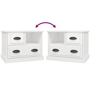 Comodino Bianco Lucido 60x39x45 cm 816362