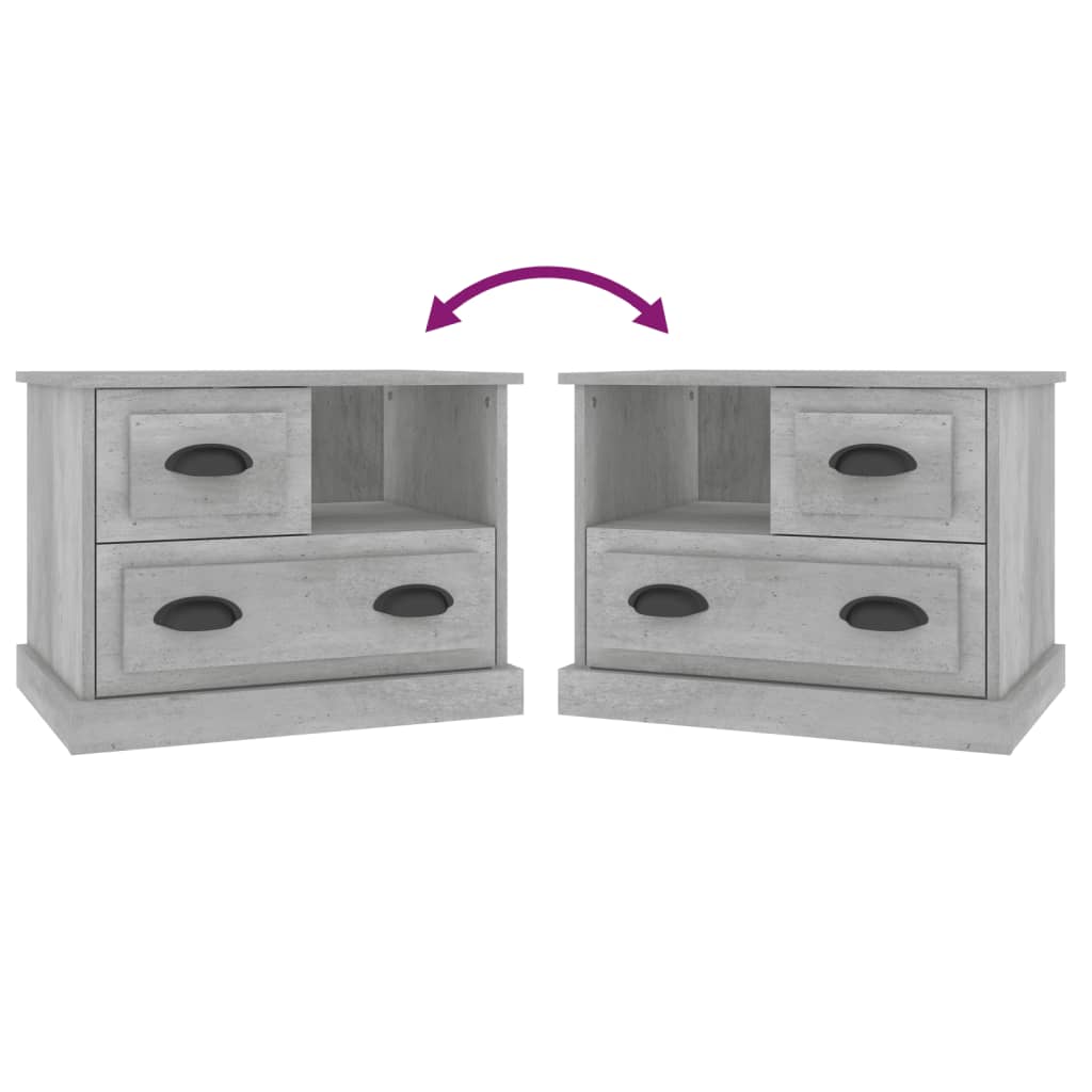 Comodino Grigio Cemento 60x39x45 cm 816364