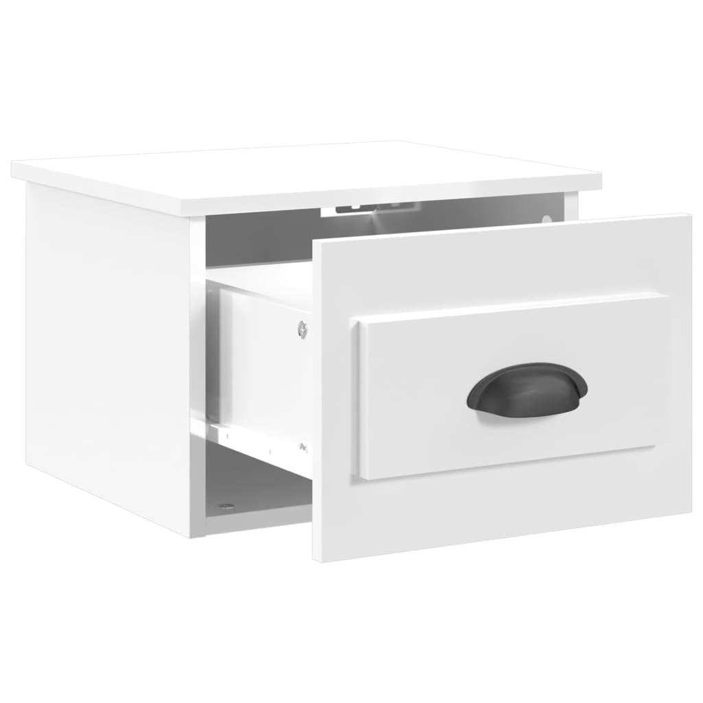 Comodini a Parete 2 pz Bianco Lucido 41,5x36x28 cm 816381
